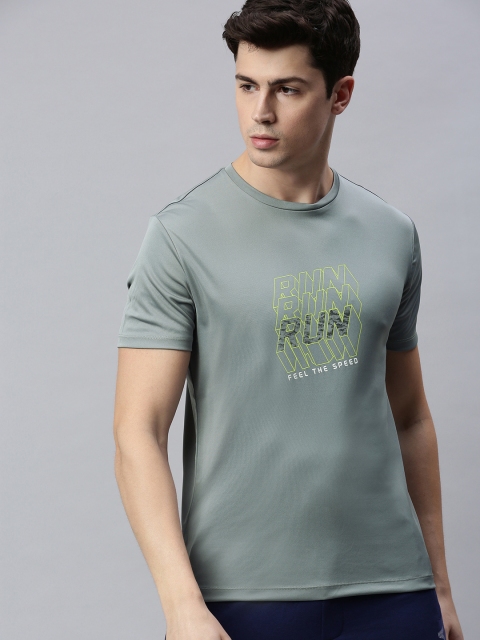 

HRX by Hrithik Roshan Men Grey Brand Carrier Rapid-Dry Antimicrobial Running T-shirt