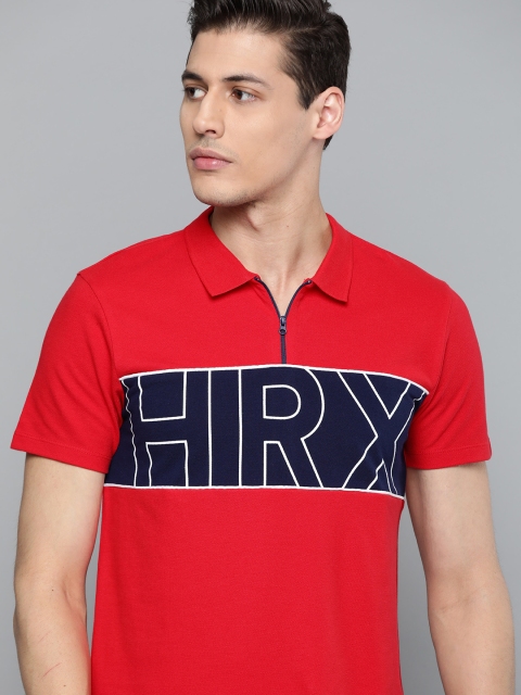 

HRX by Hrithik Roshan Men Red & Medieval Blue Bio-Wash Antimicrobial Lifestyle T-shirt