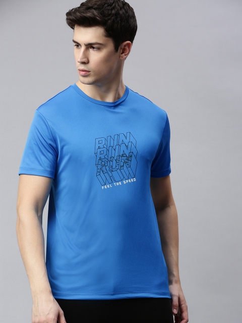 

HRX by Hrithik Roshan Men Blue Brand Carrier Rapid-Dry Antimicrobial Running T-shirt