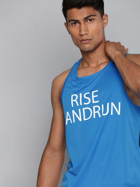 

HRX by Hrithik Roshan Men Blue Printed Round Neck T-shirt
