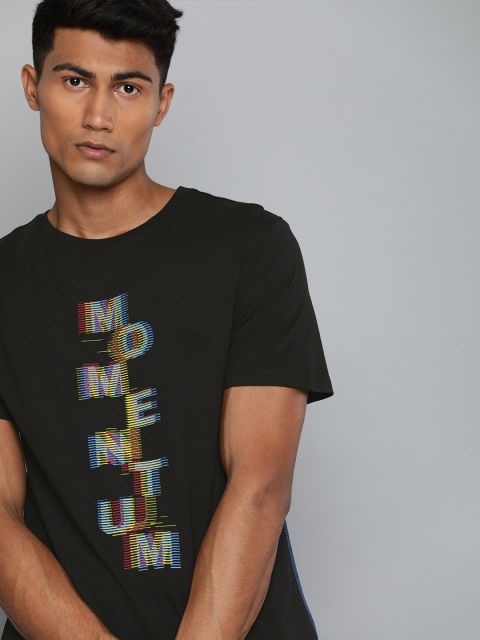

HRX by Hrithik Roshan Men Black Printed Round Neck T-shirt