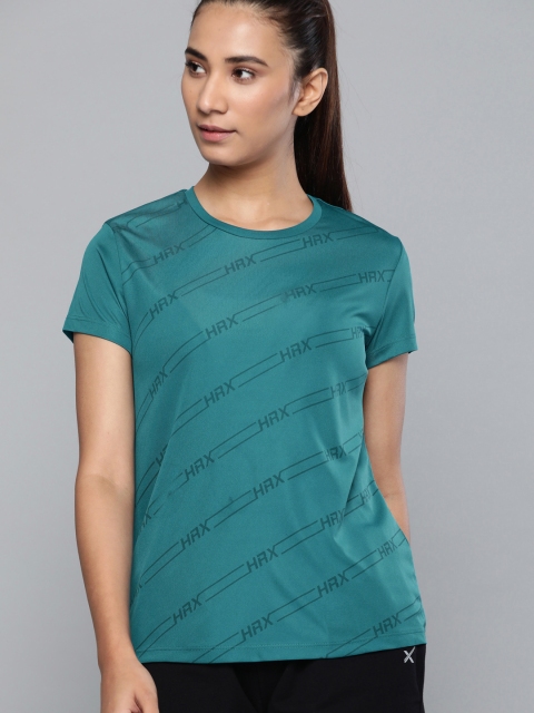 

HRX by Hrithik Roshan Women Ocean Depths Seamless Antimicrobial Running T-shirt, Teal