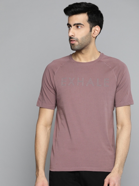 

HRX by Hrithik Roshan Men Flint Solid Organic Cotton Bio-Wash Yoga T-shirt, Mauve
