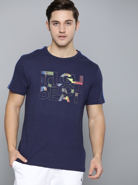 

HRX by Hrithik Roshan Men Medieval Blue Printed Bio-Wash Antimicrobial Lifestyle T-shirt, Navy blue