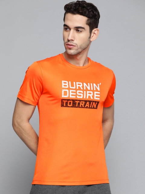 

HRX by Hrithik Roshan Men Orange Typographic Antimicrobial Rapid-Dry Training T-shirt