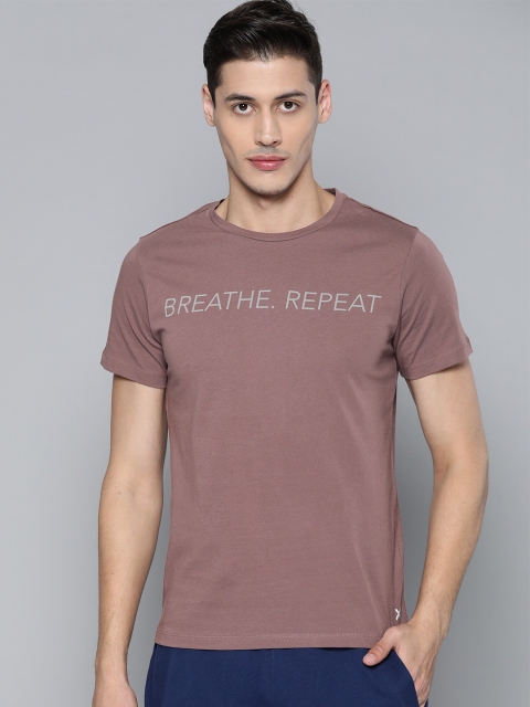 

HRX by Hrithik Roshan Men Flint Typographic Organic Cotton Bio-Wash Yoga T-shirt, Mauve