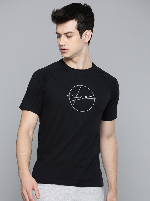 

HRX by Hrithik Roshan Men Anthracite Solid Organic Cotton Bio-Wash Yoga T-shirt, Black