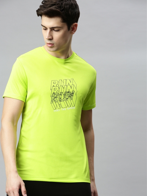 

HRX by Hrithik Roshan Men Fluorescent Green Brand Carrier Rapid-Dry Running T-shirt