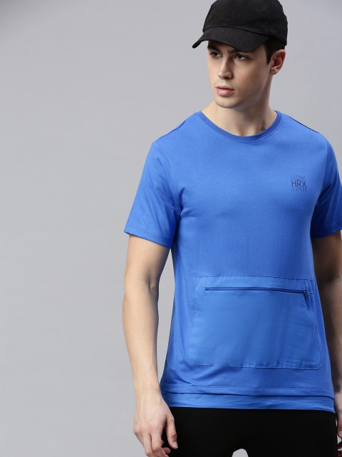 

HRX by Hrithik Roshan Men Blue Brand Carrier Regular Fit Rapid-Dry Lifestyle T-shirt