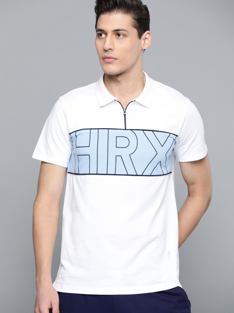 

HRX by Hrithik Roshan Men White Typographic Bio-Wash Antimicrobial Lifestyle T-shirt