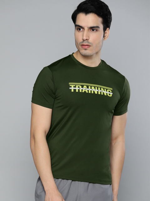 

HRX by Hrithik Roshan Men Kombu Green Typographic Antimicrobial Rapid-Dry Training T-shirt, Olive