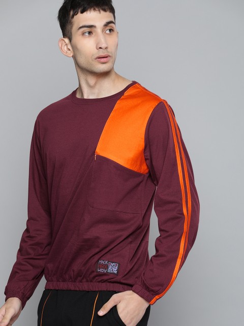 

HRX by Hrithik Roshan Men Maroon Solid Bio-Wash Antimicrobial Lifestyle Pure Cotton T-shirt