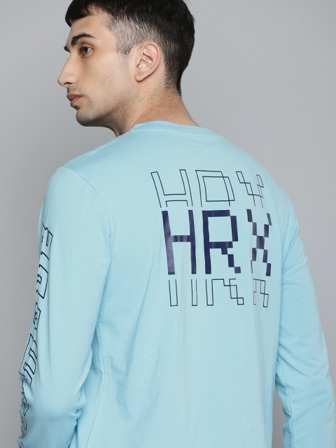 

HRX by Hrithik Roshan Men Blue Back Printed Bio-Wash Antimicrobial Lifestyle T-shirt