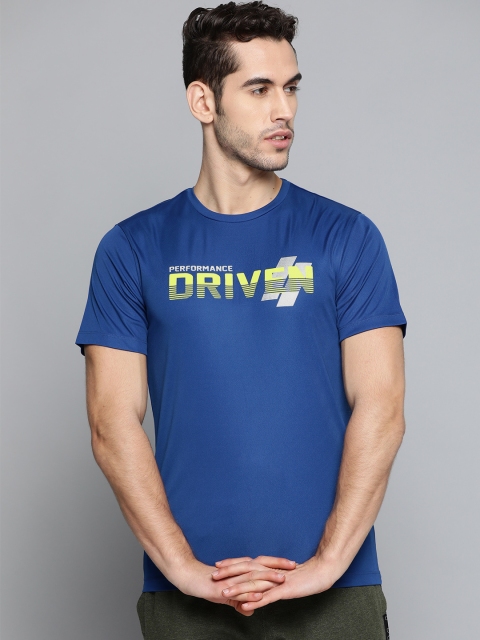 

HRX by Hrithik Roshan Men Blue Typographic Antimicrobial Rapid-Dry Training T-shirt
