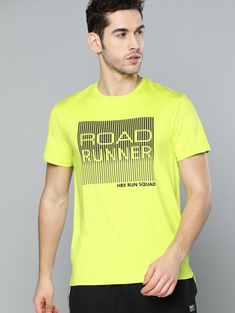 

HRX by Hrithik Roshan Men Love Brid Typographic Rapid-Dry Antimicrobial Running T-shirt, Green
