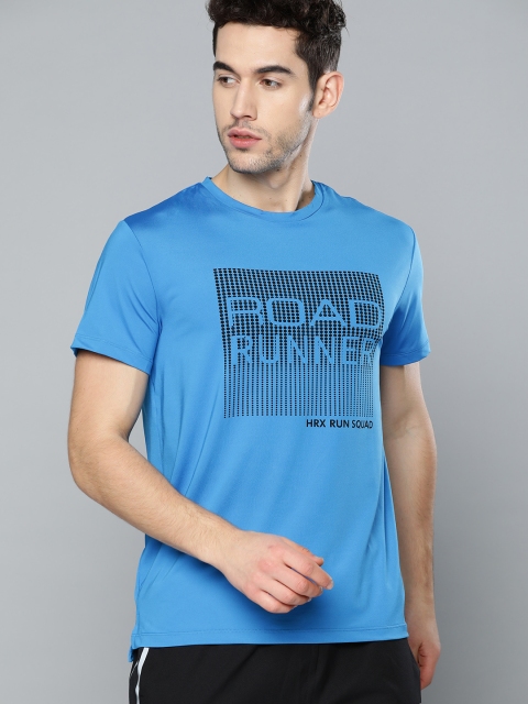 

HRX by Hrithik Roshan Men Brilliant Blue Rapid-Dry Antimicrobial Running T-shirt