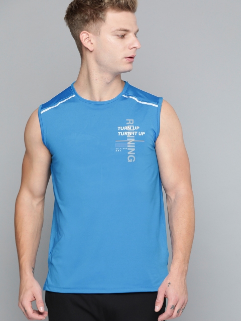 

HRX by Hrithik Roshan Men Blue Solid Rapid-Dry Antimicrobial Running Tank