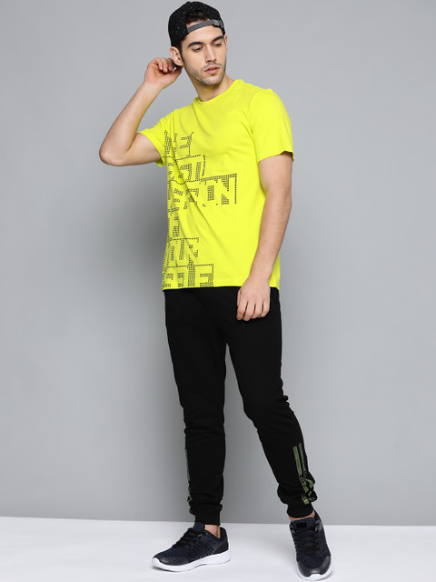 

HRX by Hrithik Roshan Men Lime Green Printed Bio-Wash Antimicrobial Lifestyle T-shirt