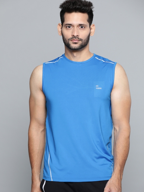 

HRX by Hrithik Roshan Men Brilliant Blue Solid Rapid-Dry Antimicrobial Running Tank