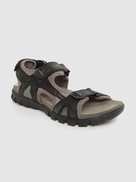 

Woodland Men Black & Brown Colourblocked Leather Comfort Sandals