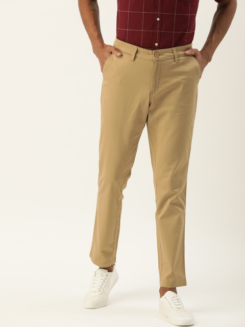 

ether Men Beige Regular Fit Solid Chinos