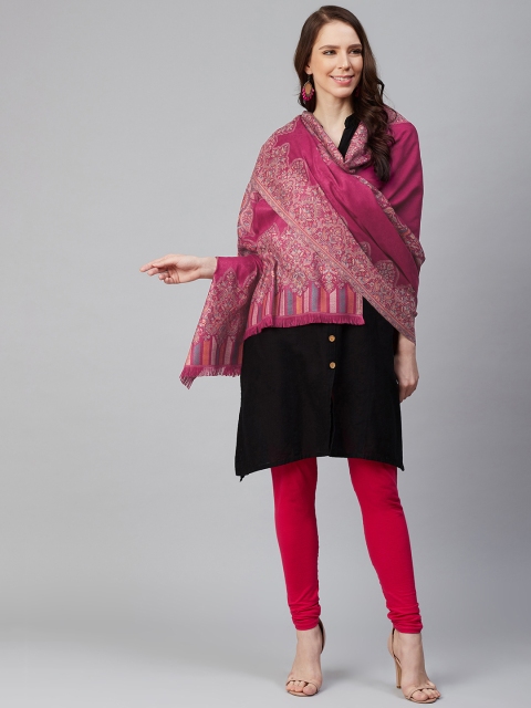

WEAVERS VILLA Women Pink Solid Shawl
