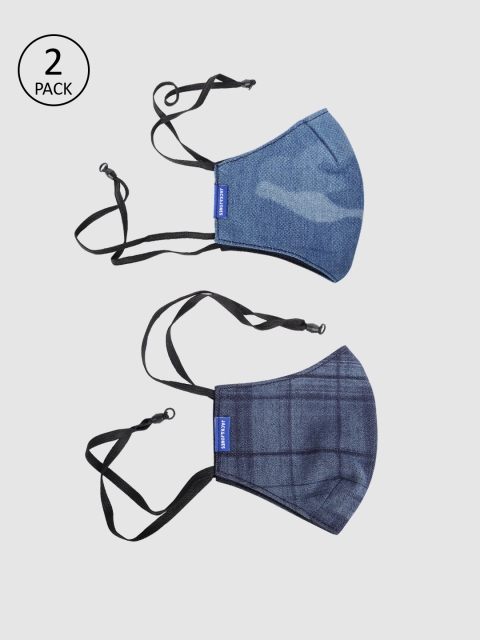 

Jack & Jones Men Pack of 2 3-Ply Reusable Outdoor Masks, Blue