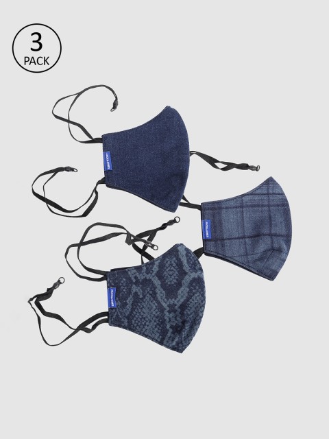 

Jack & Jones Men 3 Pcs 3-Ply Reusable Outdoor Masks, Blue
