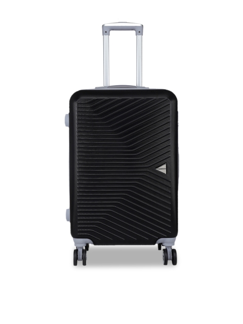 

Teakwood Leathers Unisex Black Textured Hard-Sided Trolley Suitcase