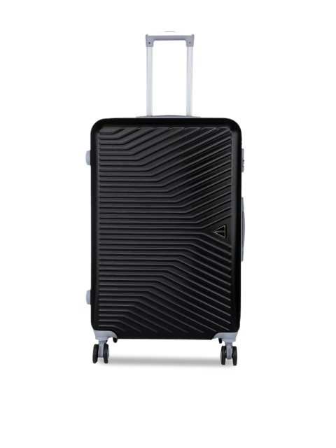 

Teakwood Leathers Unisex Black Textured Hard-Sided Large Trolley Suitcase