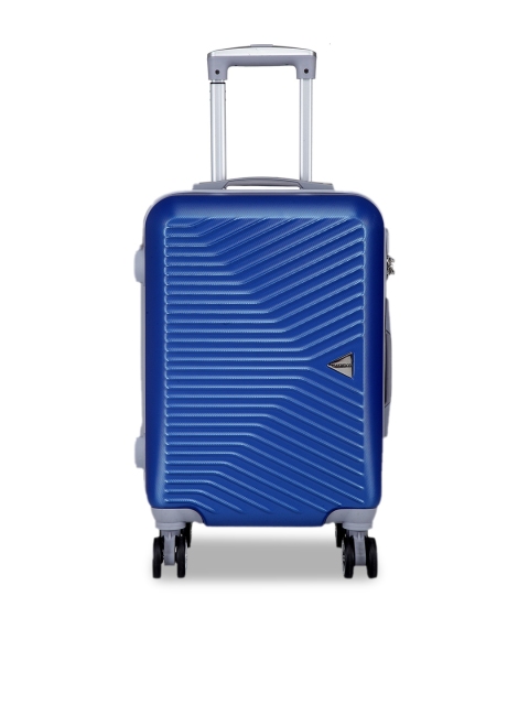 

Teakwood Leathers Unisex Blue Textured 360-Degree Rotatation Cabin Trolley Suitcase