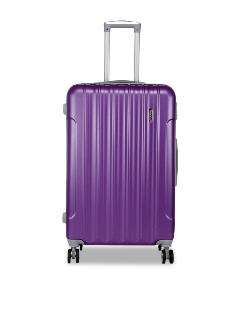 

Teakwood Leathers Unisex Purple Textured Hard-Sided Large Trolley Suitcase