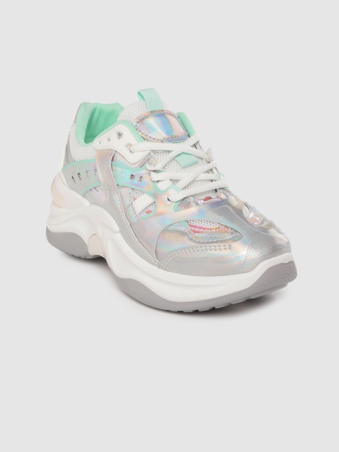 

Lavie Women Silver-Toned Iridescent Effect Flatform Sneakers