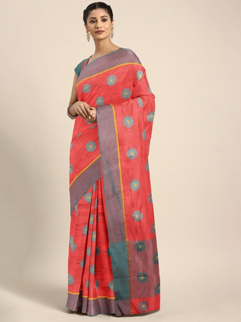

The Chennai Silks Classicate Red & Blue Poly Silk Woven Design Saree