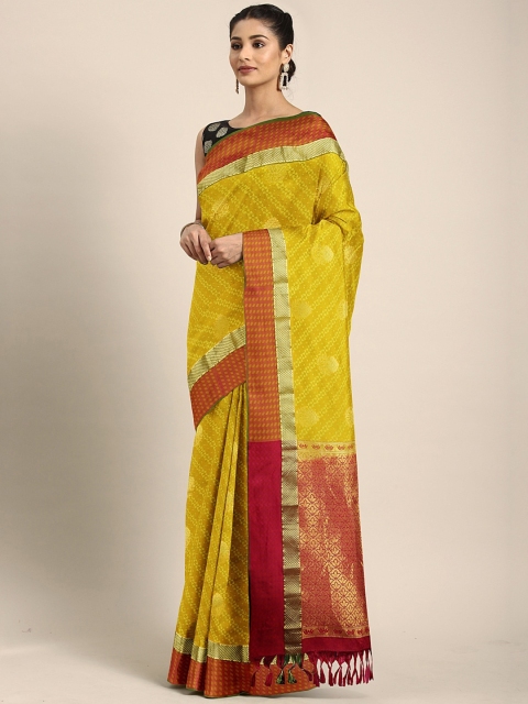 

The Chennai Silks Classicate Olive Green Pure Silk Woven Design Dharmavaram Saree