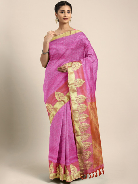 

The Chennai Silks Pink Pure Silk Woven Design Dharmavaram Saree