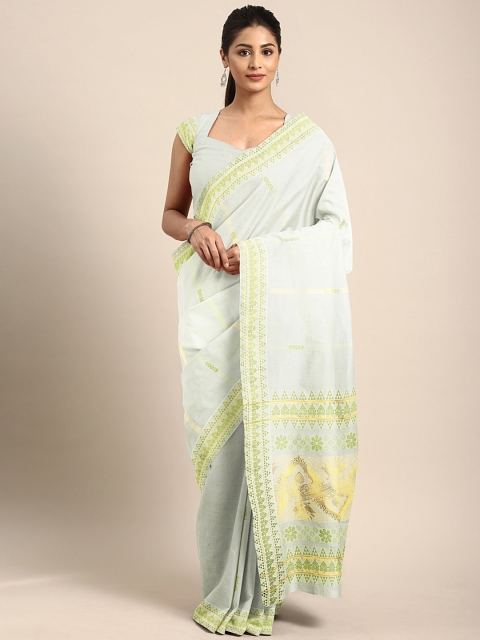 

The Chennai Silks Off-White & Gold-Toned Pure Cotton Woven Design Kasavu Saree