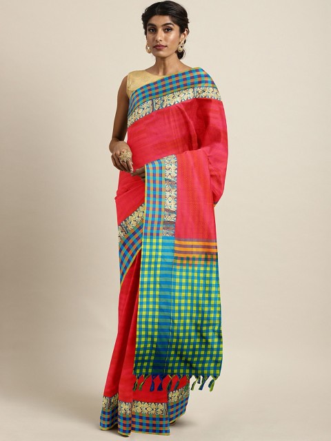 

The Chennai Silks Red Pure Silk Solid Dharmavaram Saree