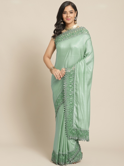 

The Chennai Silks Green Shimmer Embroidered Saree with Sequinned Detail