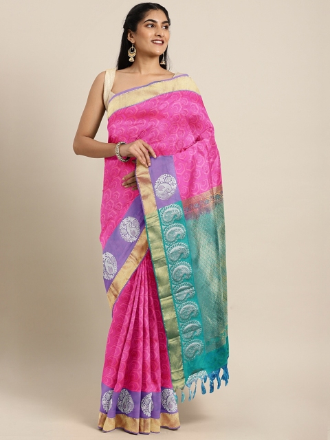 

The Chennai Silks Pink Pure Silk Woven Design Dharmavaram Saree