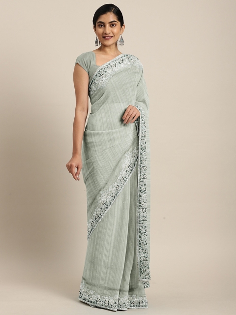 

The Chennai Silks Green Striped Saree