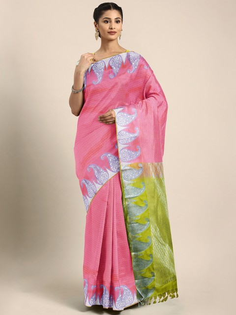 

The Chennai Silks Pink Pure Silk Woven Design Kanjeevaram Saree