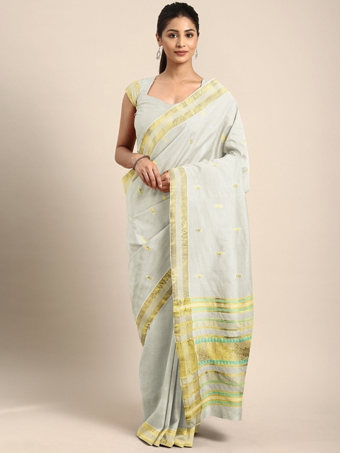 

The Chennai Silks Off-White & Gold-Toned Pure Cotton Woven Design Kasavu Saree
