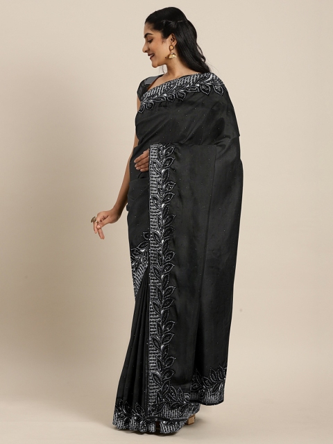 

The Chennai Silks Black Woven Design Saree