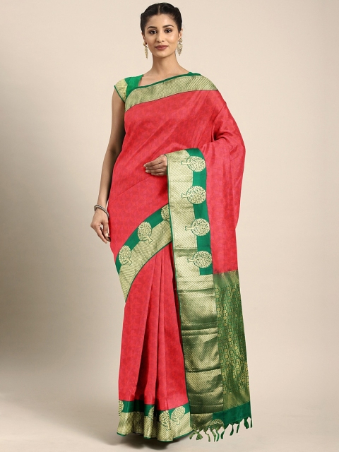 

The Chennai Silks Red Pure Silk Woven Design Dharmavaram Saree