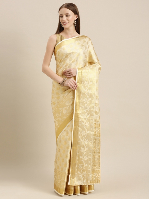 

MIMOSA Beige Art Silk Woven Design Kasavu Saree