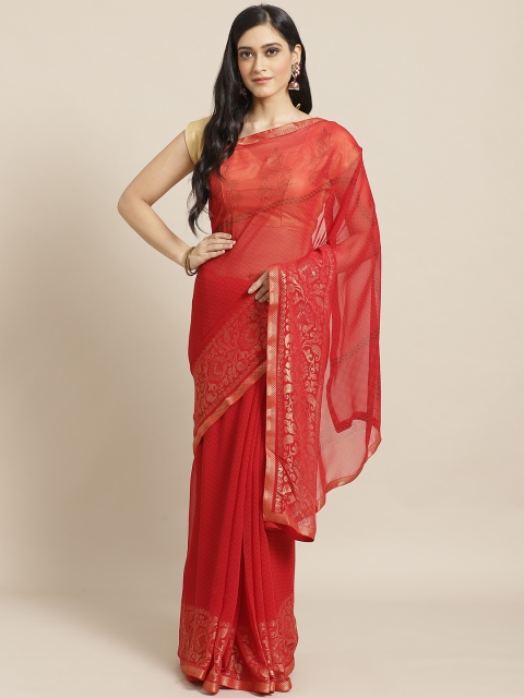 

Vishal Prints Red Printed Saree