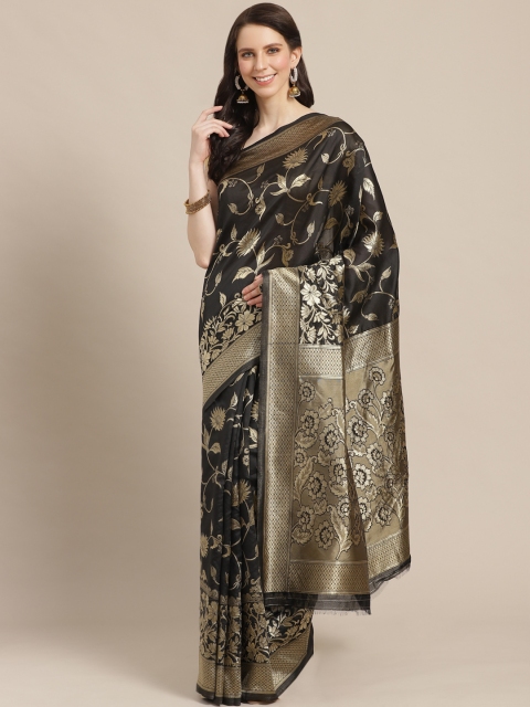 

KALINI Black & Golden Zari Woven Design Saree