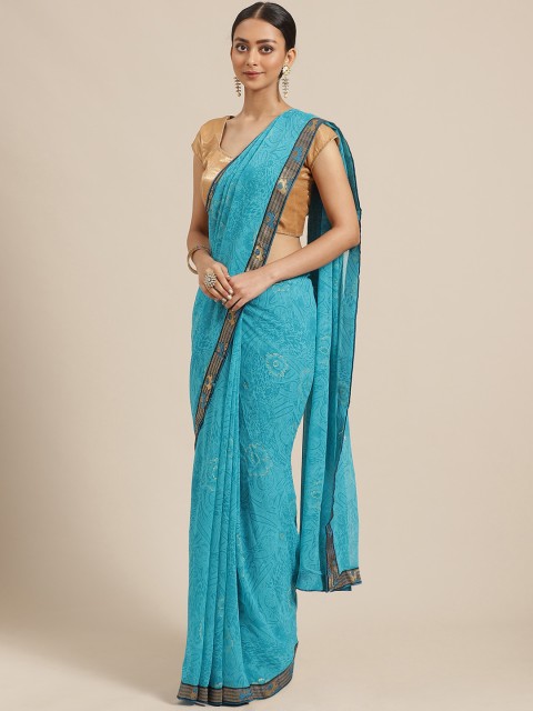 

KALINI Blue Printed Saree
