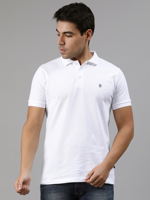 

French Connection Men White Solid Polo Collar T-shirt
